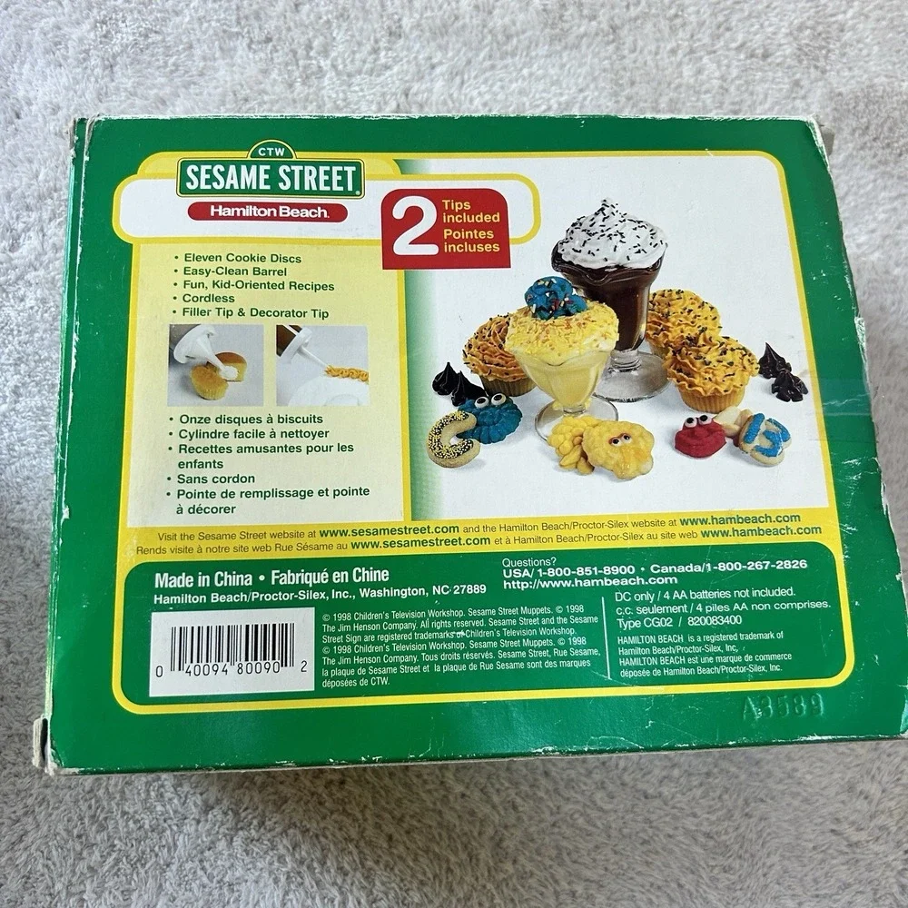 Sesame Street Cookie Monster Vintage 1998 Hamilton Beach Cookie Press